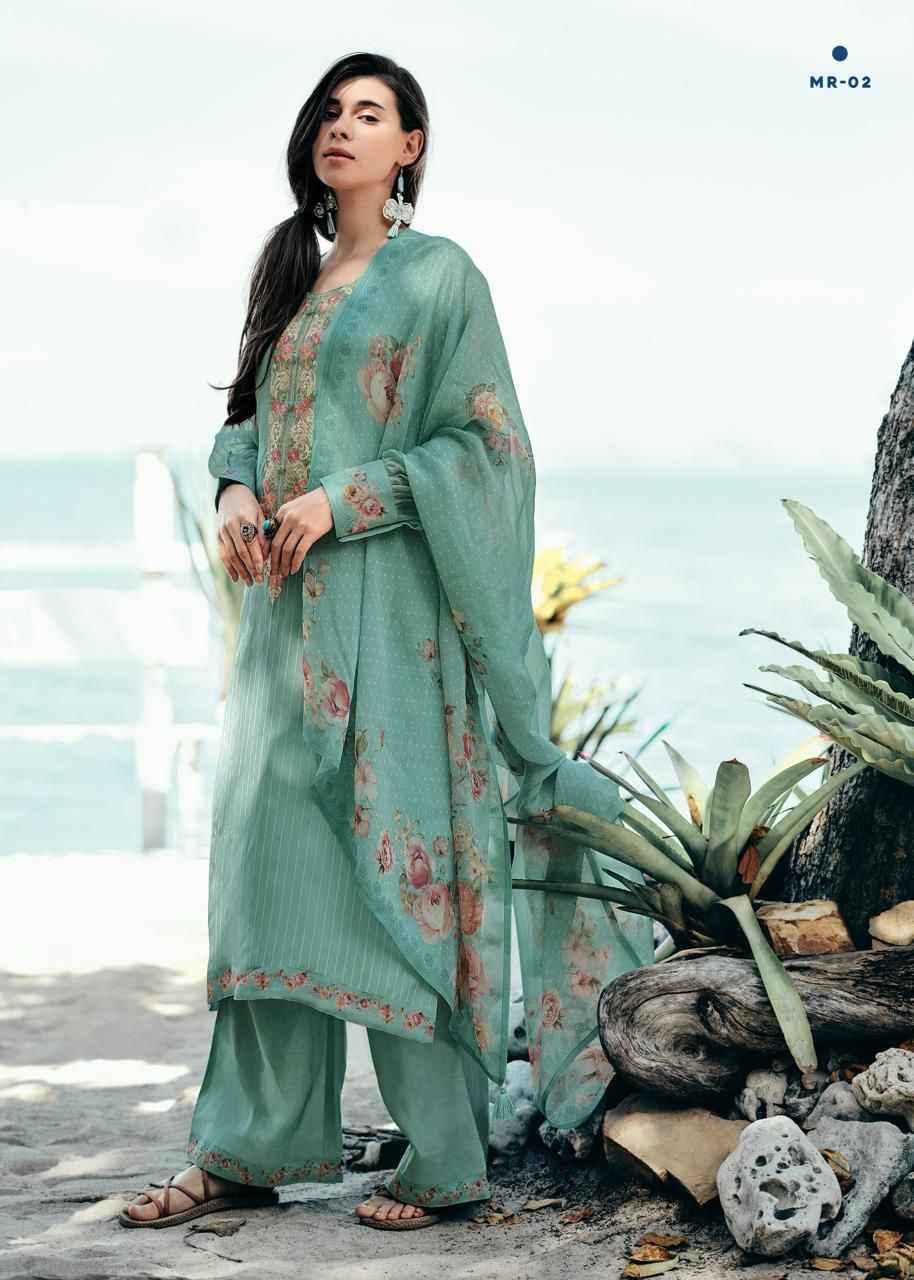 Varsha Mehroosh Viscose Organza Self Woven Dress Material 6 Pc Catalog