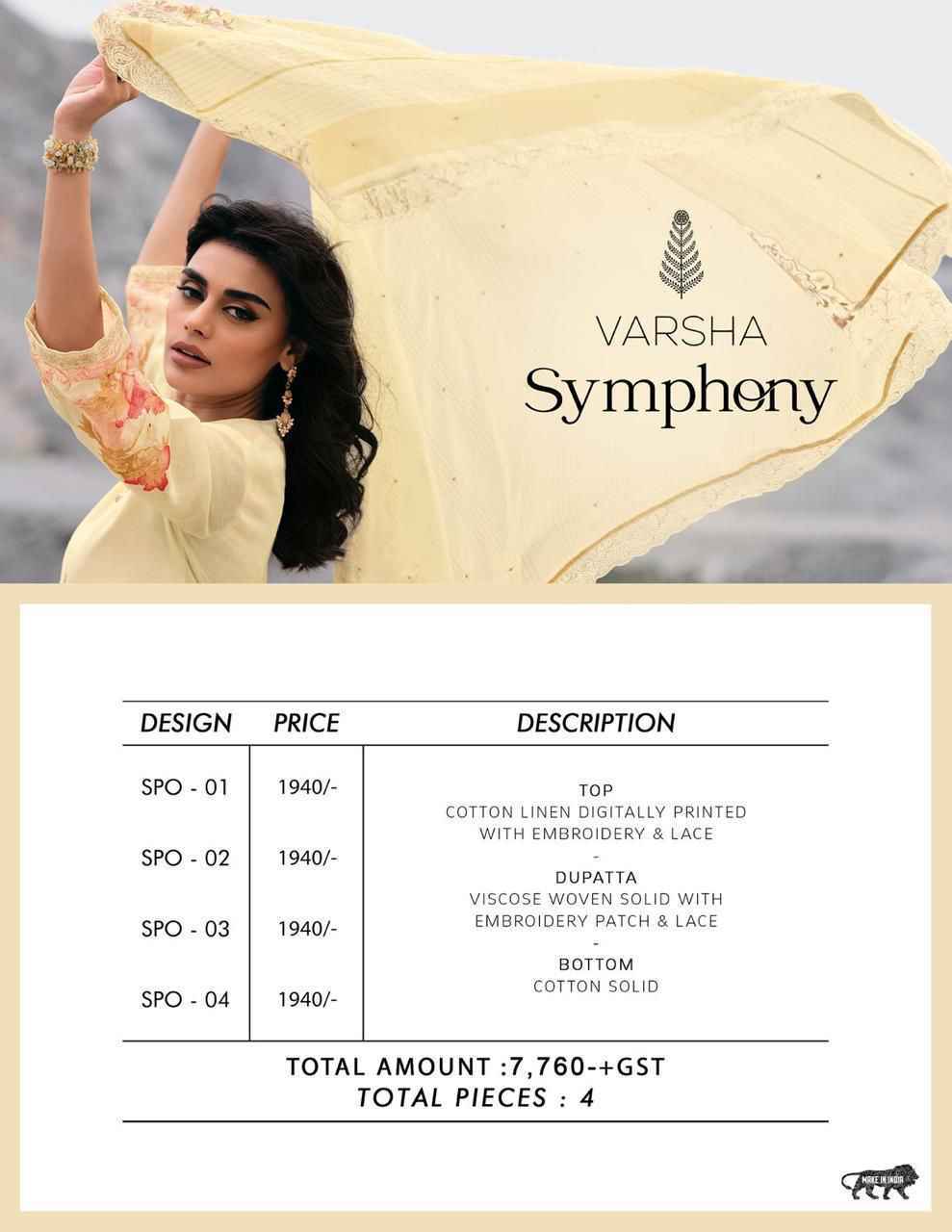 Varsha Symphony Cotton Linen Dress Material 4 Pc Catalog