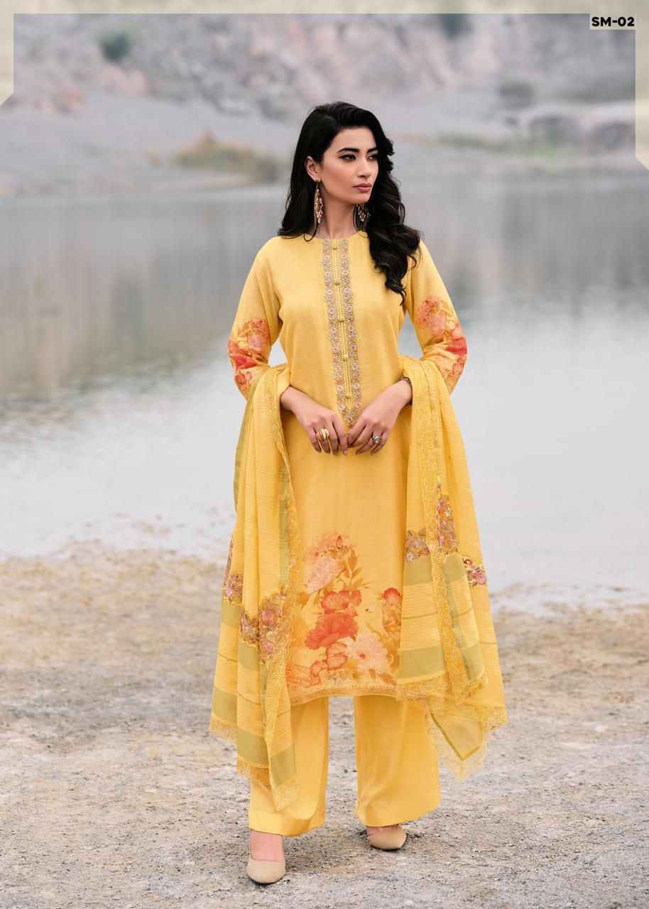 Varsha Symphony Cotton Linen Dress Material 4 Pc Catalog