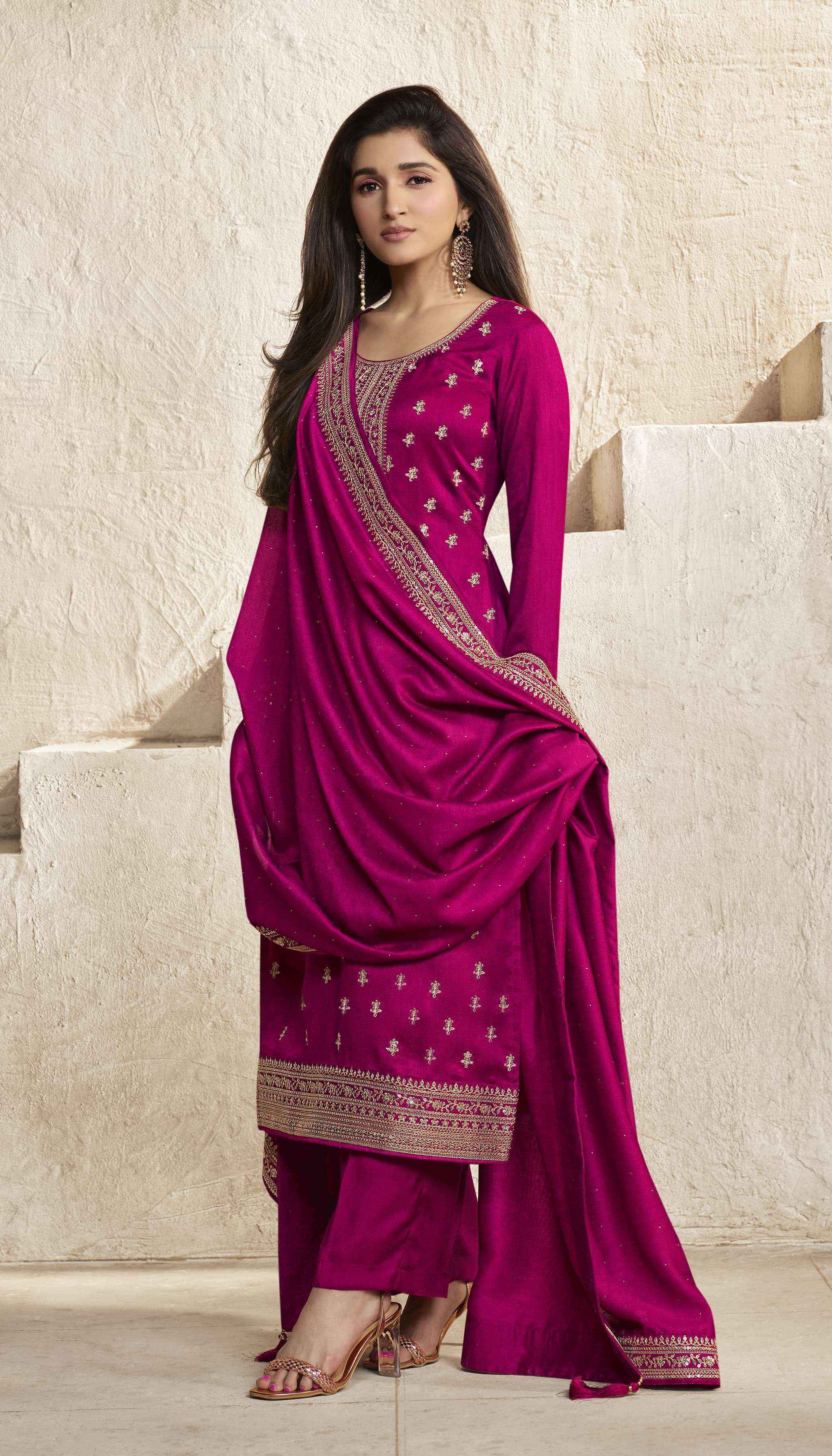 Vinay Kaseesh Aanchal Hitlist Silk Georgette Dress Material Online Ladies Dress Supplier