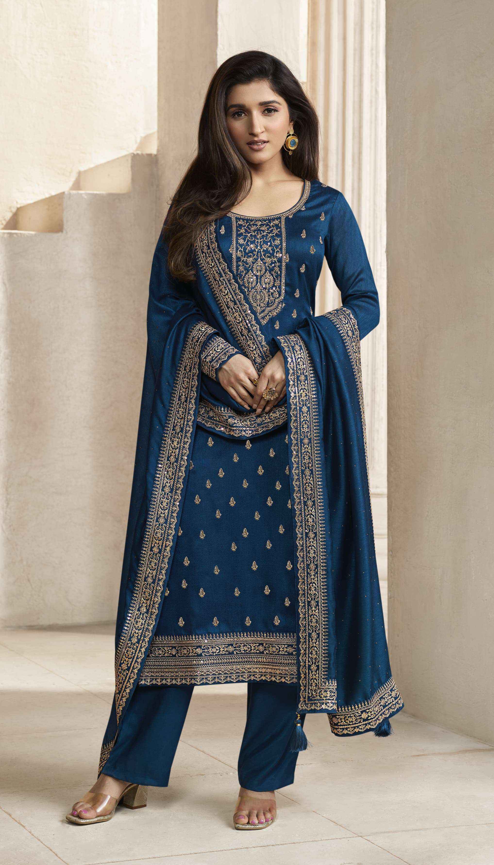 Vinay Kaseesh Aanchal Hitlist Silk Georgette Dress Material Online Ladies Dress Supplier