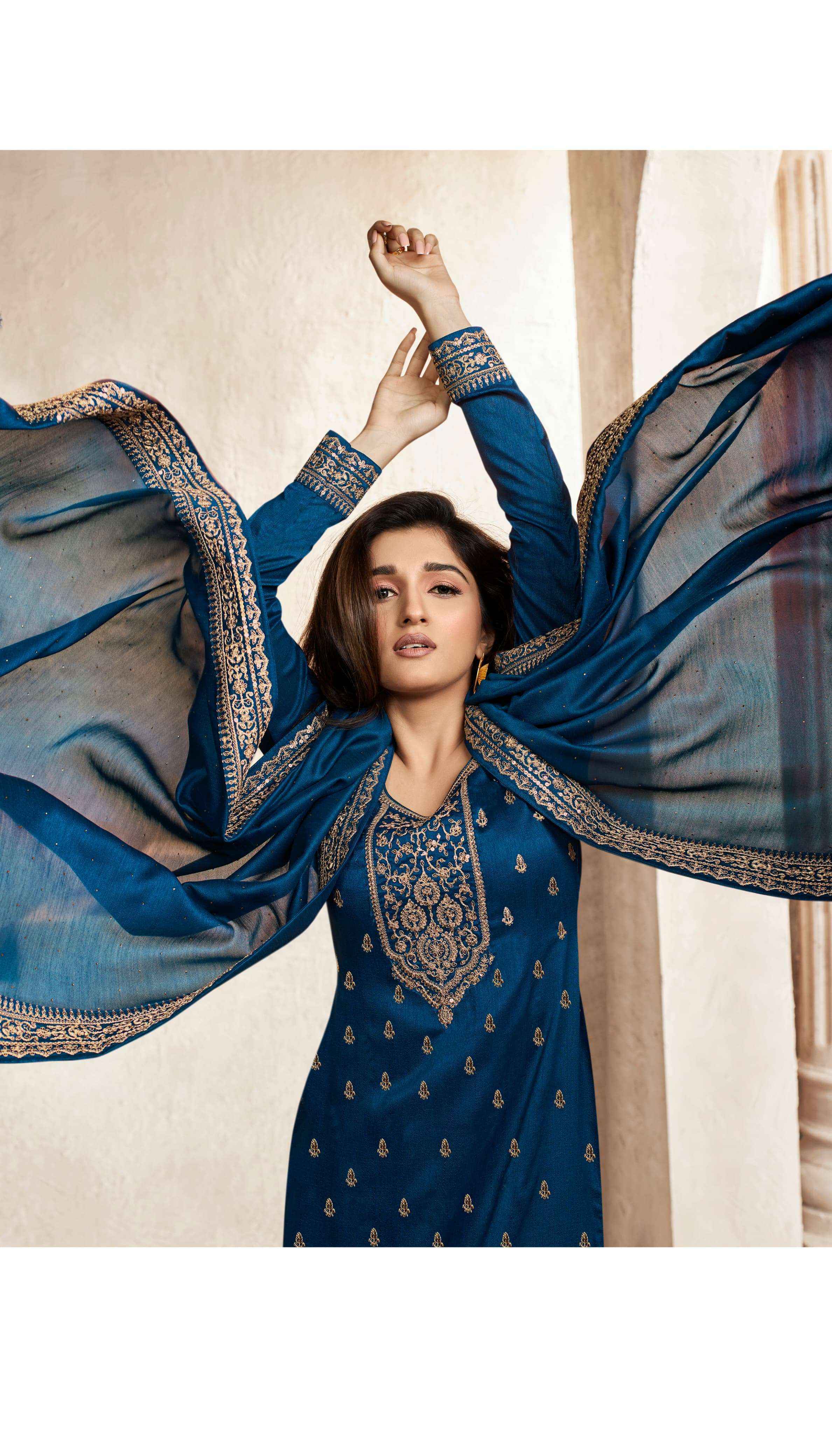 Vinay Kaseesh Aanchal Hitlist Silk Georgette Dress Material Online Ladies Dress Supplier