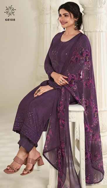 Vinay Silkina Royal Crepe-45 Royal Crepe Dress Material 8 pcs Catalogue