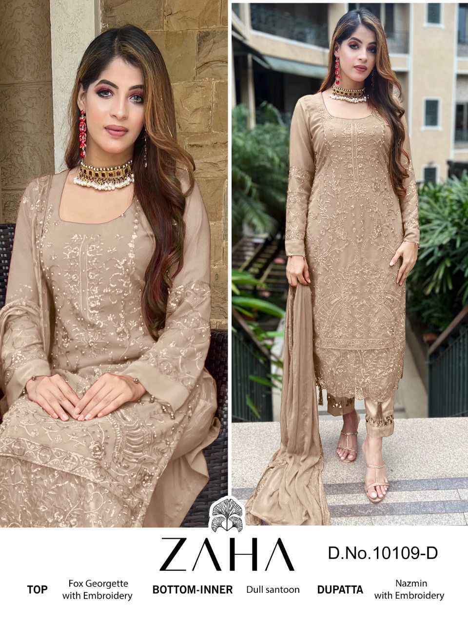Zaha Saadia Vol 1 Georgette Dress Material Wholesale Ladies Suits Oline Supplier