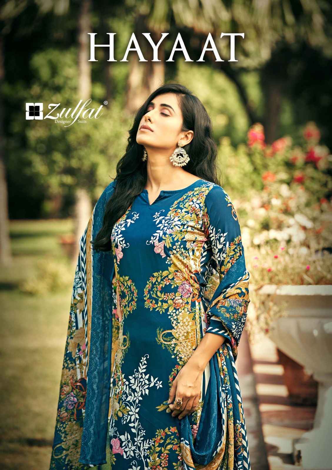 Zulfat Hayaat Pure Crepe Dress Material 10 Pc Catalog