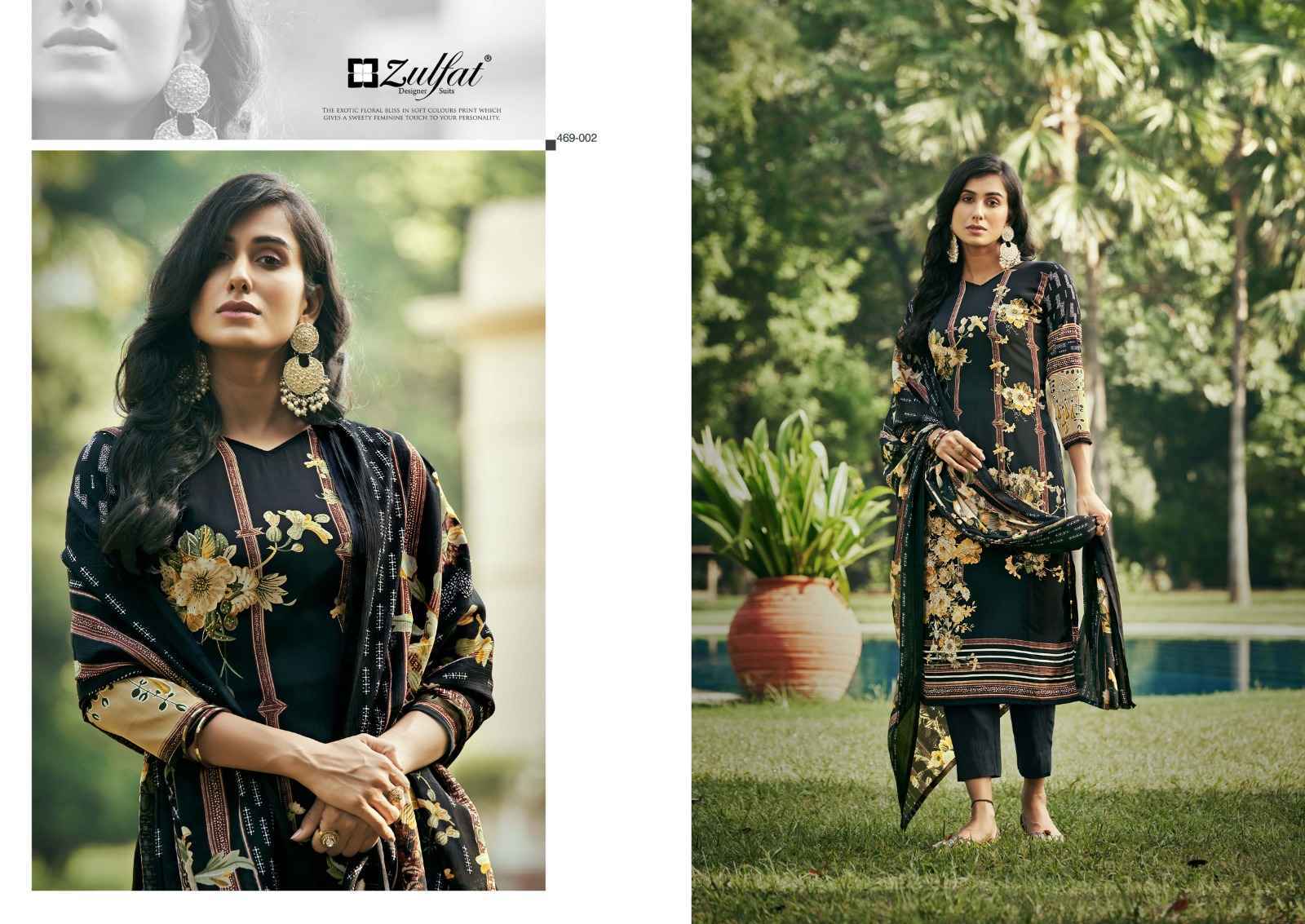 Zulfat Hayaat Pure Crepe Dress Material 10 Pc Catalog
