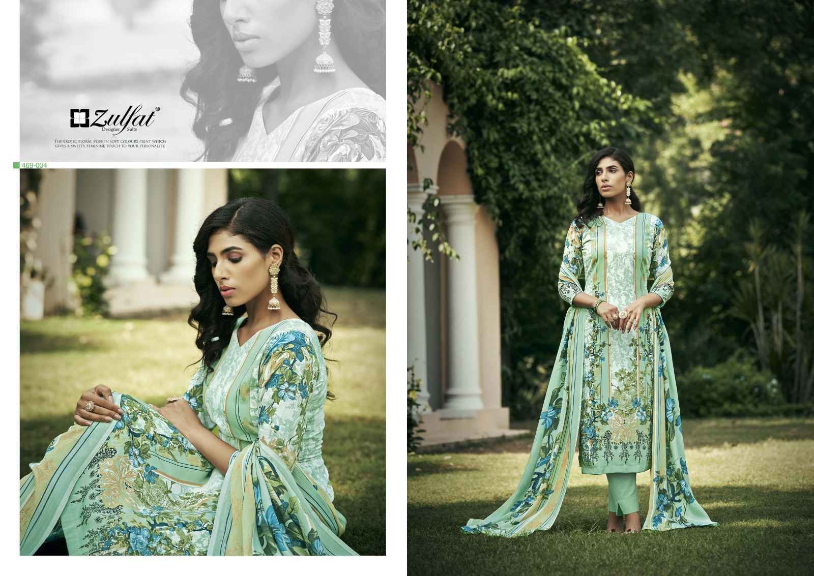Zulfat Hayaat Pure Crepe Dress Material 10 Pc Catalog