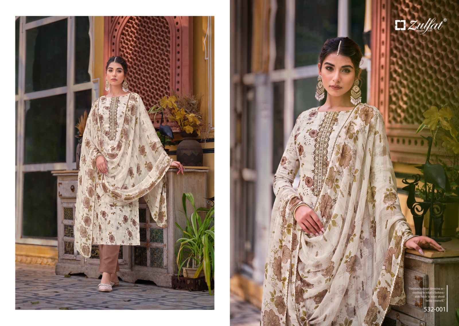 Zulfat Qainaat Jam Cotton Dress Material 8 pcs Cataloge