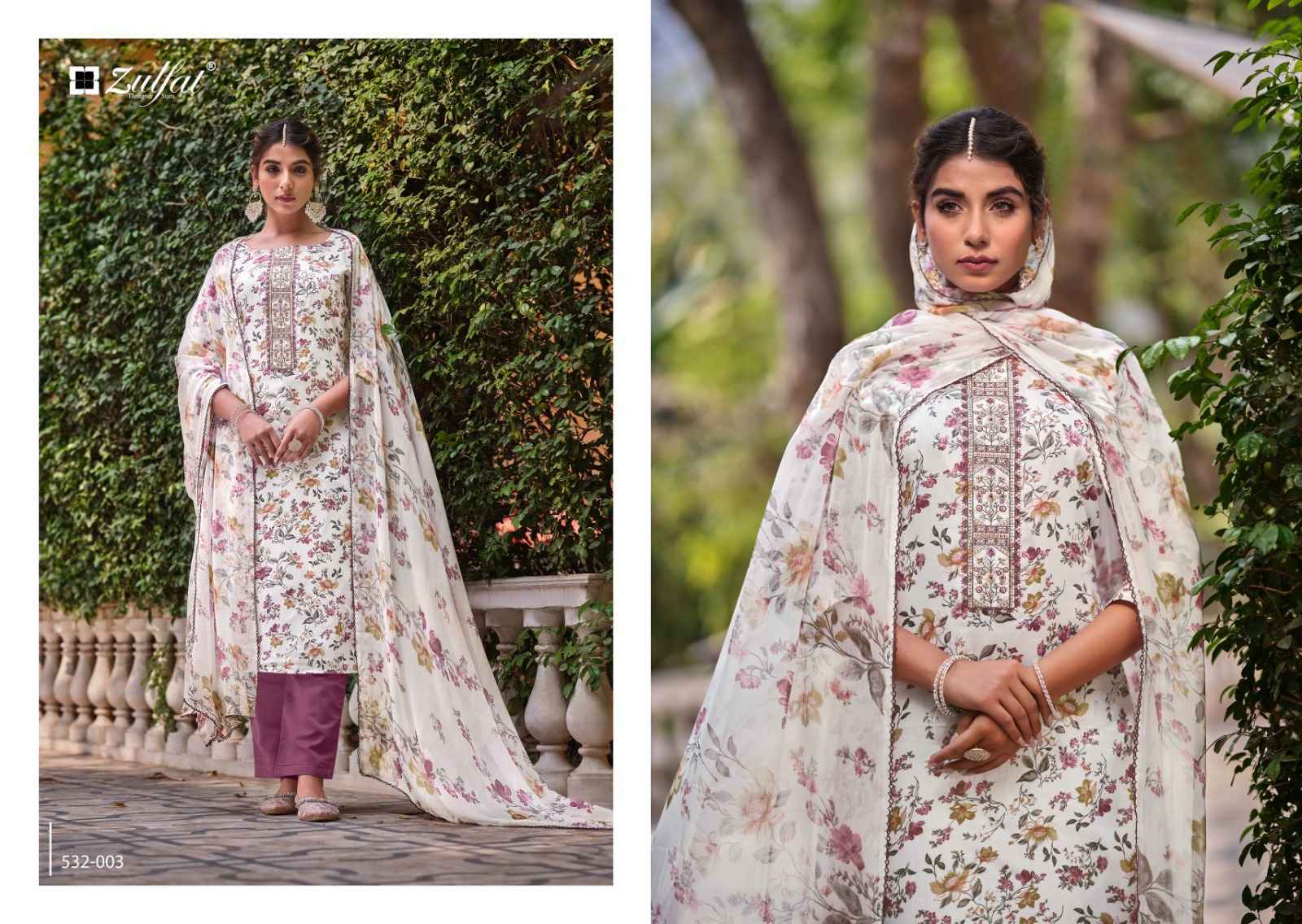 Zulfat Qainaat Jam Cotton Dress Material 8 pcs Cataloge