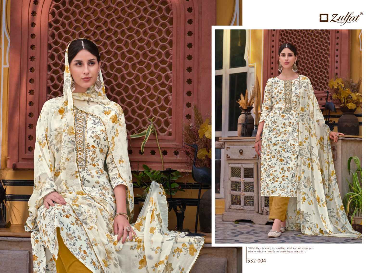 Zulfat Qainaat Jam Cotton Dress Material 8 pcs Cataloge