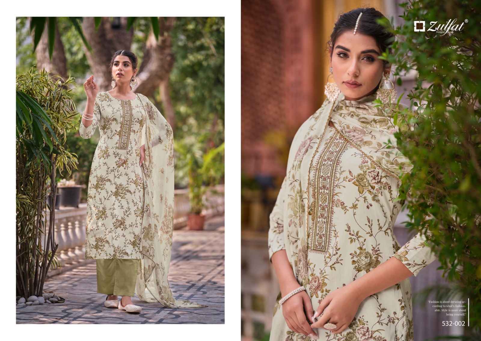 Zulfat Qainaat Jam Cotton Dress Material 8 pcs Cataloge