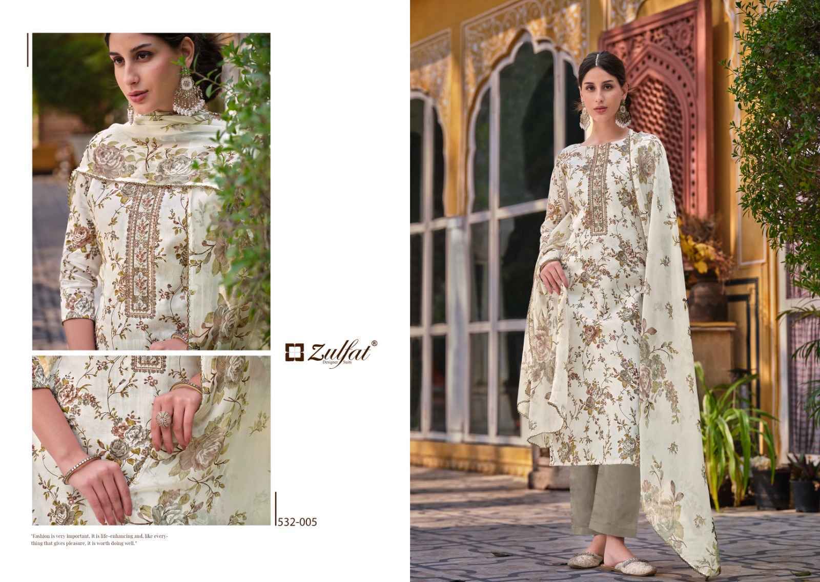 Zulfat Qainaat Jam Cotton Dress Material 8 pcs Cataloge