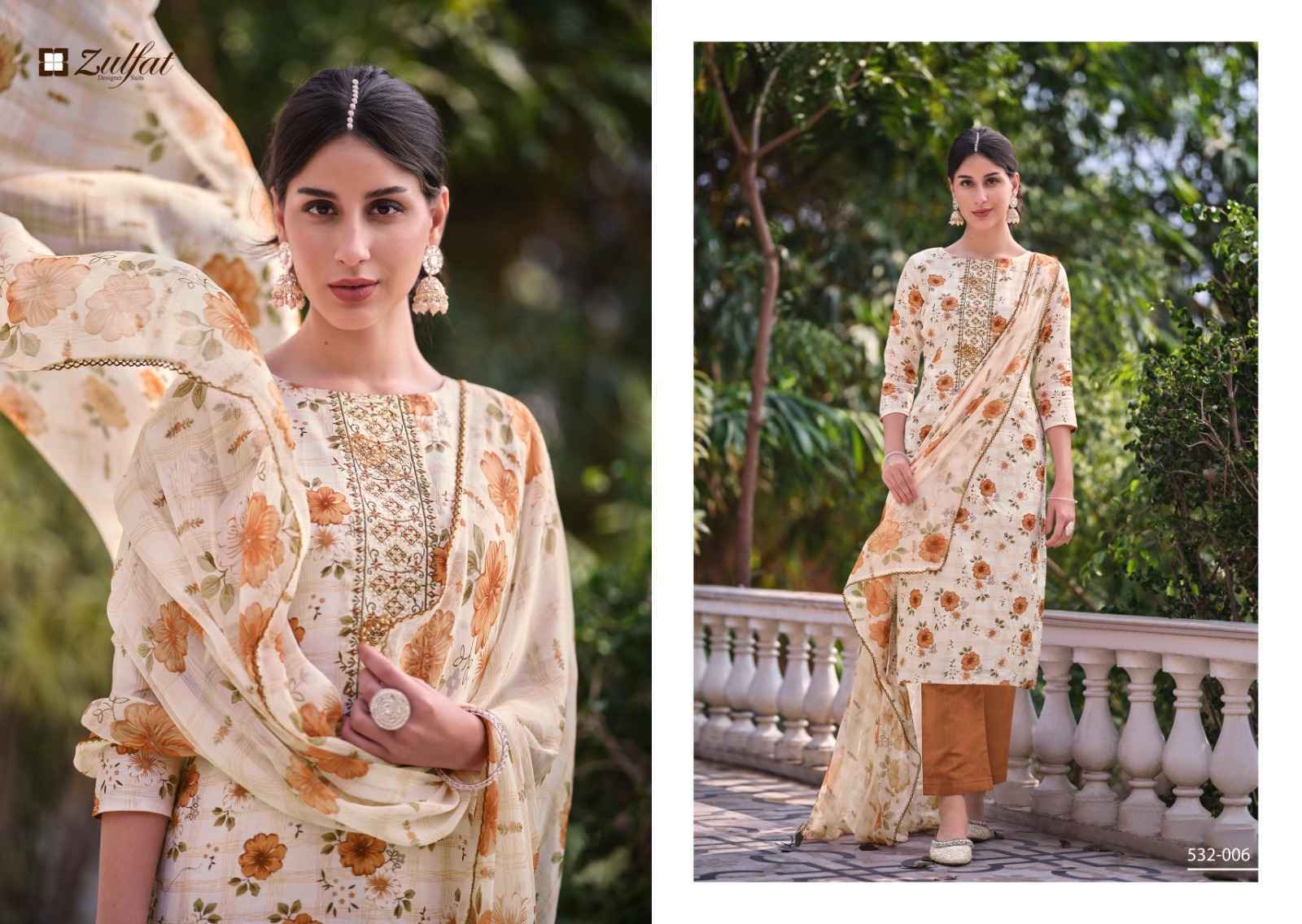 Zulfat Qainaat Jam Cotton Dress Material 8 pcs Cataloge