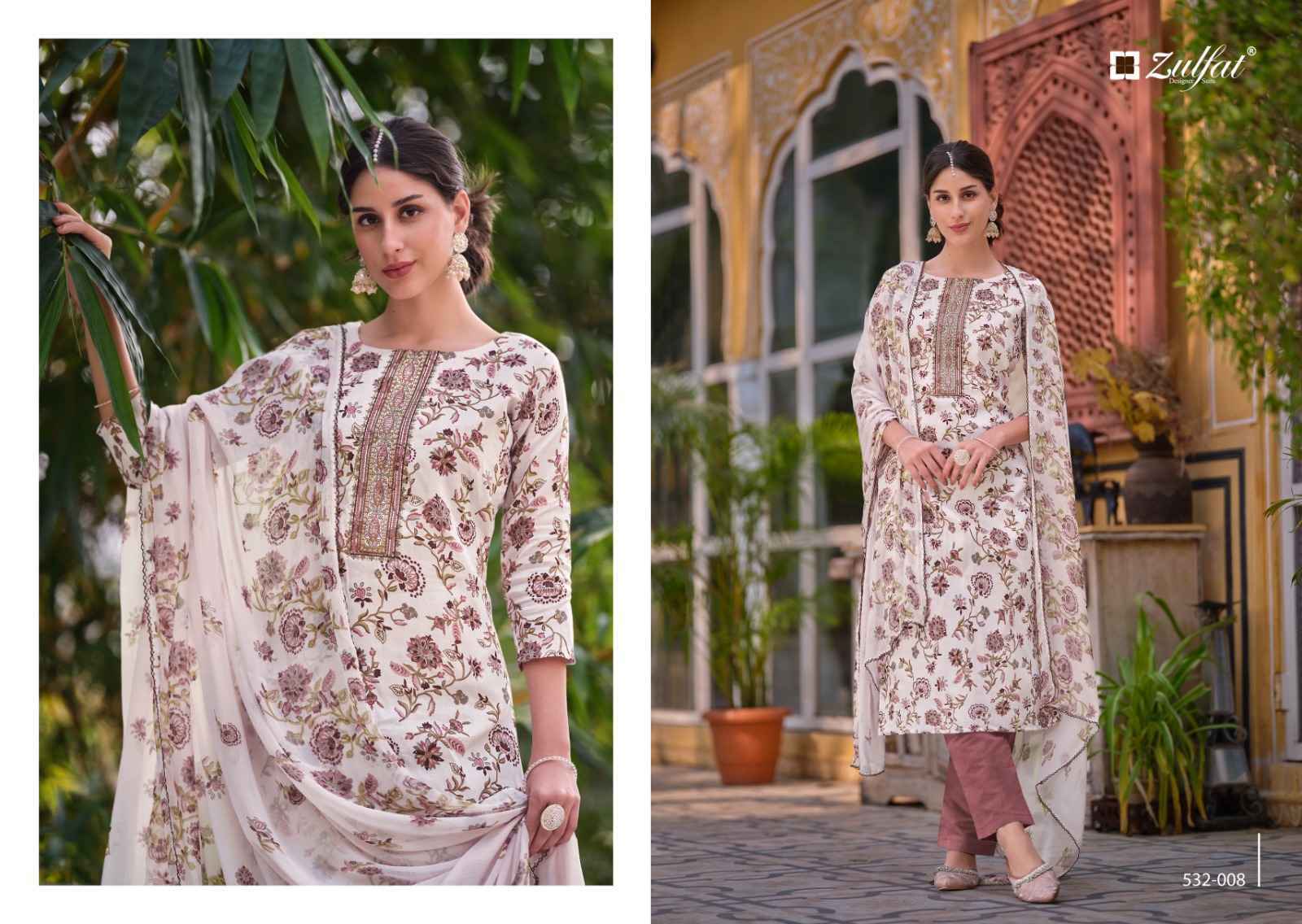 Zulfat Qainaat Jam Cotton Dress Material 8 pcs Cataloge