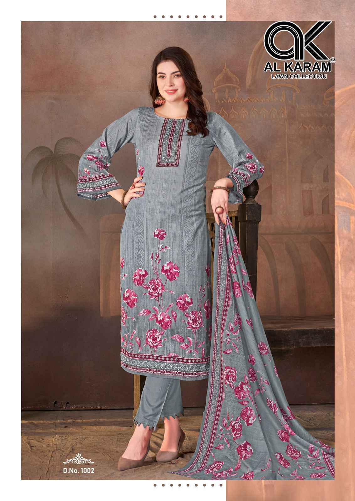 Al Karam Mahe Ruh Soft Cotton Dress Material 8 pcs Catalogue