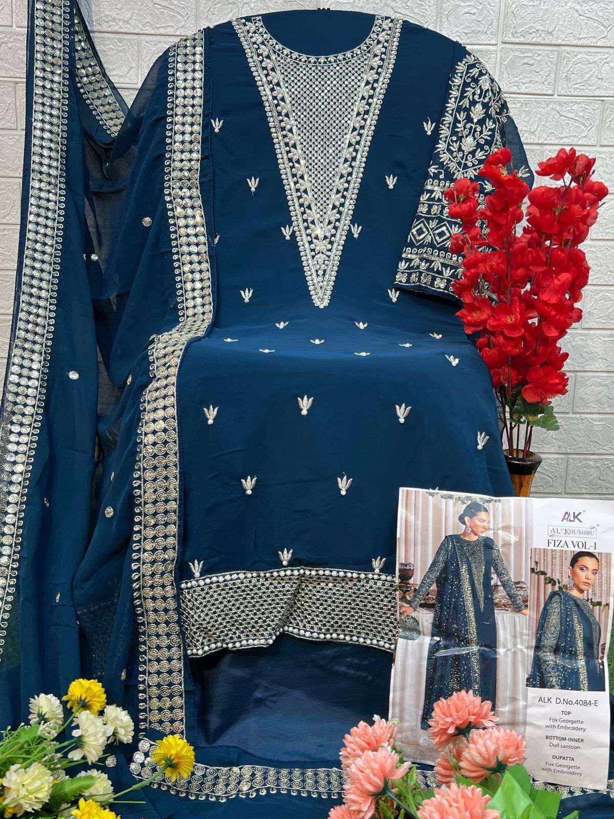 Al Khushbu Fiza Vol 1 Georgette Dress Material 4 pcs Catalogue