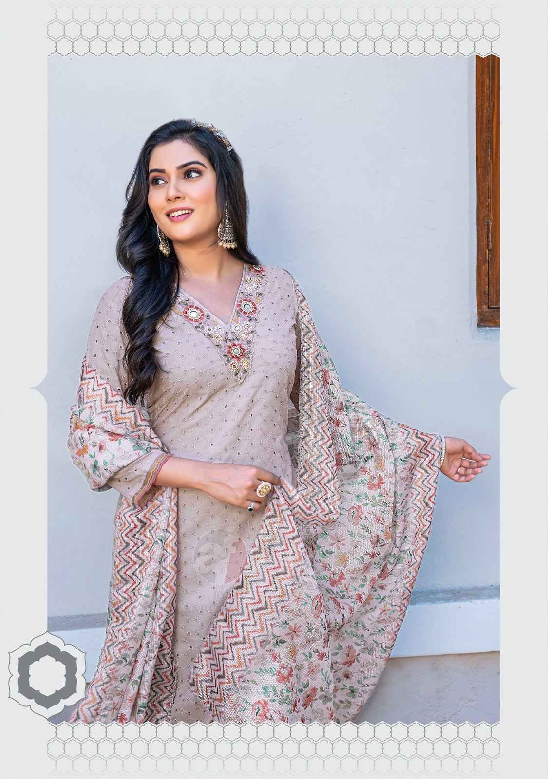 Anju Fabric Rich Lady Readymade Cotton Dress 6 Pc Catalog