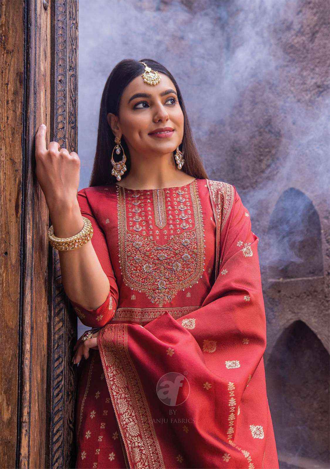 Anju Fabrics Haseen Pal Vol 9 Banarsi Silk Kurti Combo 6 pcs Catalogue