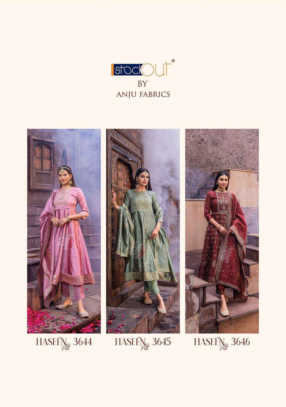 Anju Fabrics Haseen Pal Vol 9 Banarsi Silk Kurti Combo 6 pcs Catalogue