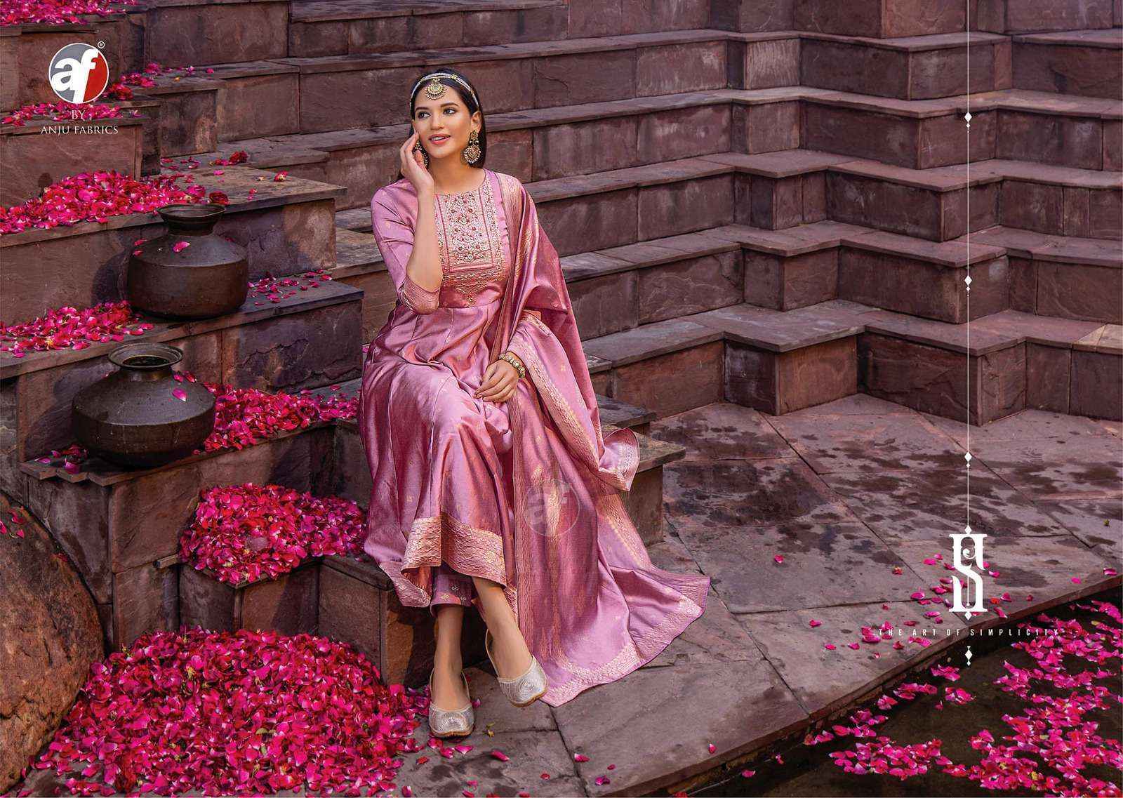 Anju Fabrics Haseen Pal Vol 9 Banarsi Silk Kurti Combo 6 pcs Catalogue