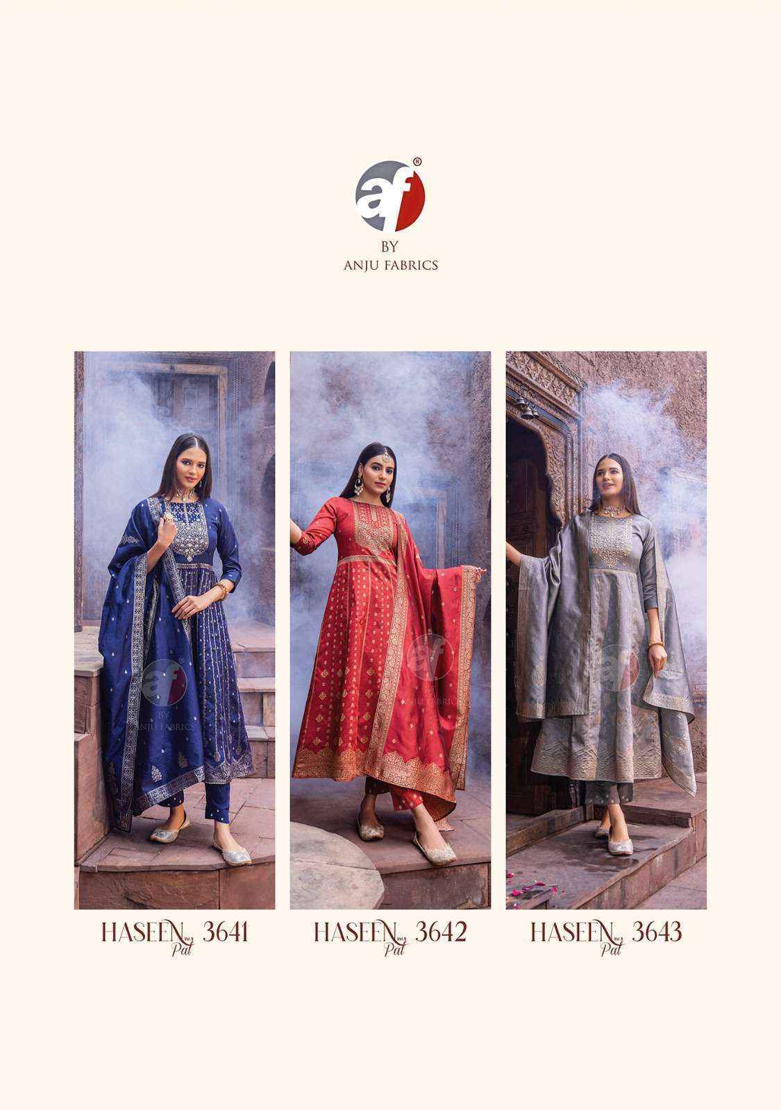 Anju Fabrics Haseen Pal Vol 9 Banarsi Silk Kurti Combo 6 pcs Catalogue