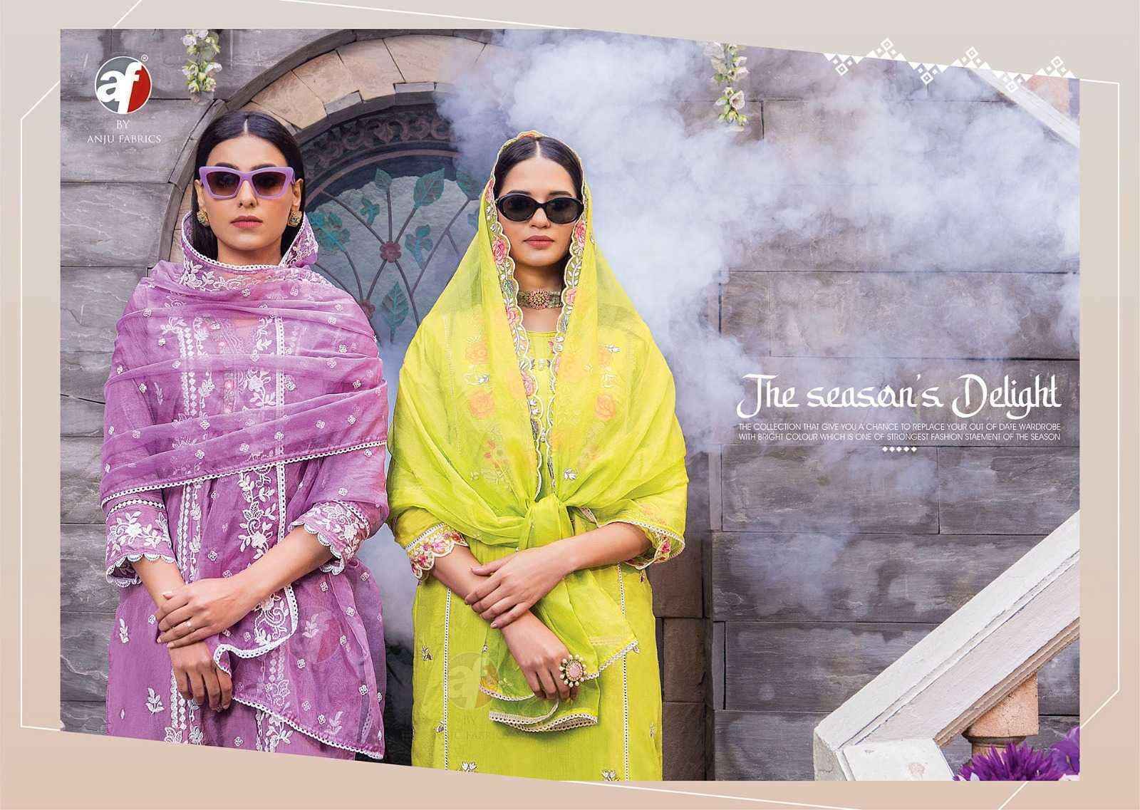 Anju Fabrics Sayara Muslin Kurti Combo 5 pcs Catalogue