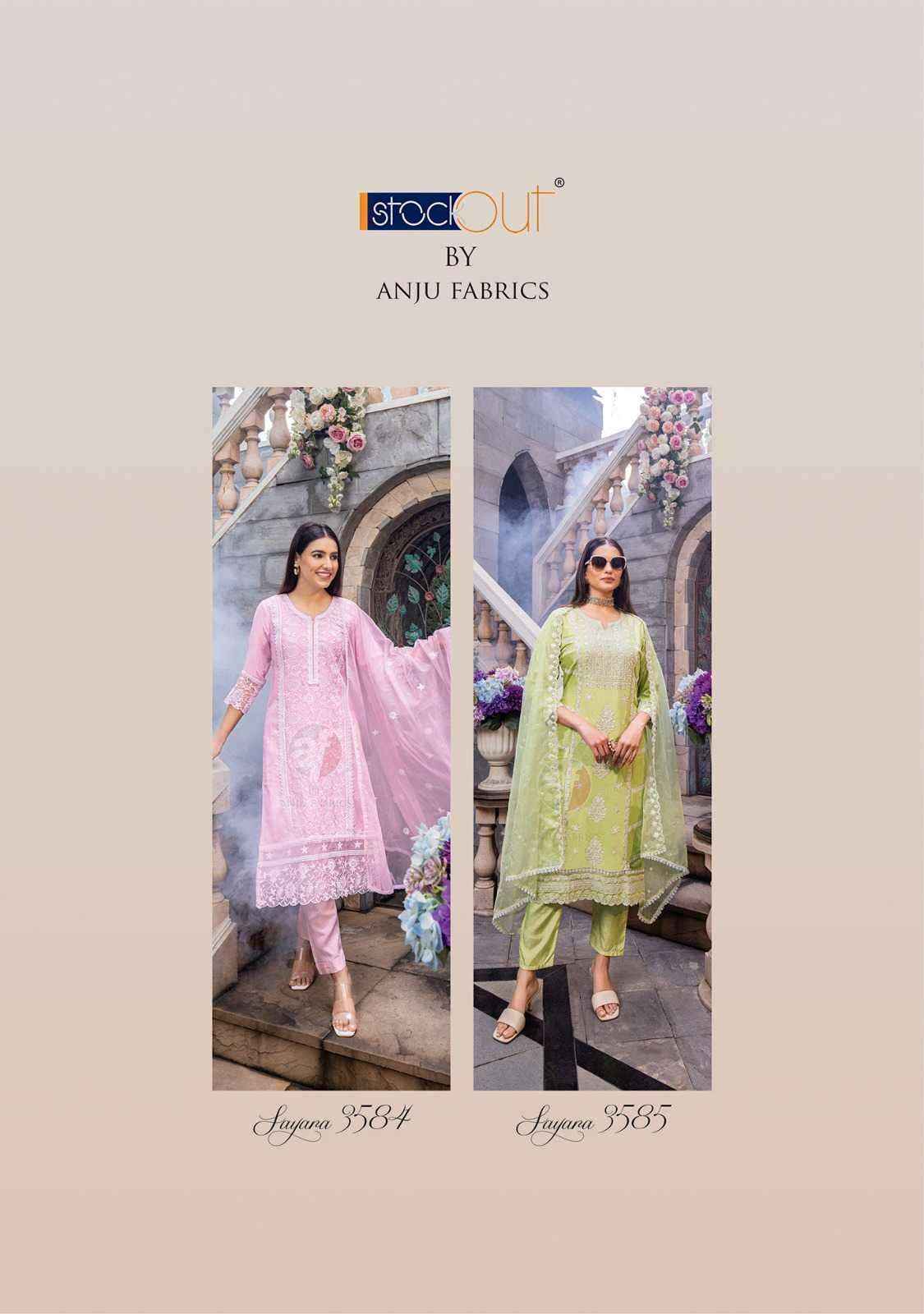 Anju Fabrics Sayara Muslin Kurti Combo 5 pcs Catalogue
