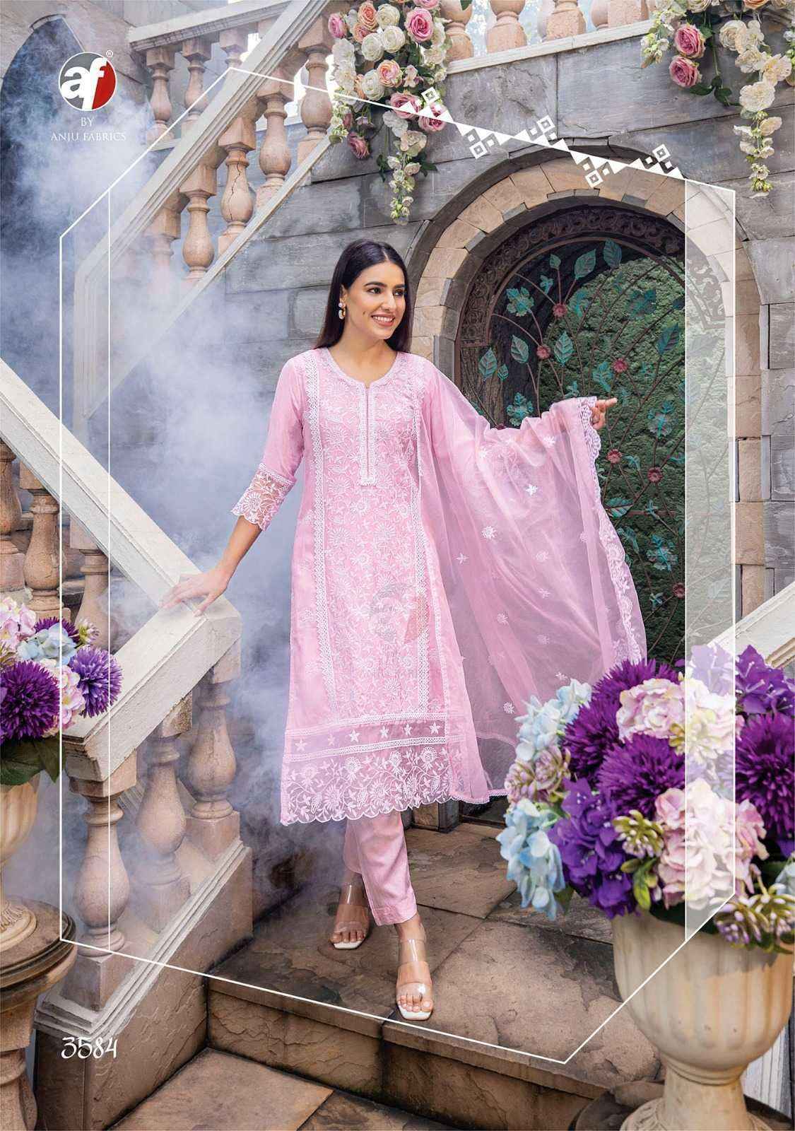 Anju Fabrics Sayara Muslin Kurti Combo 5 pcs Catalogue