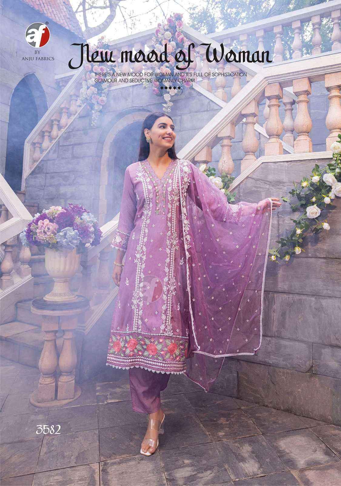 Anju Fabrics Sayara Muslin Kurti Combo 5 pcs Catalogue