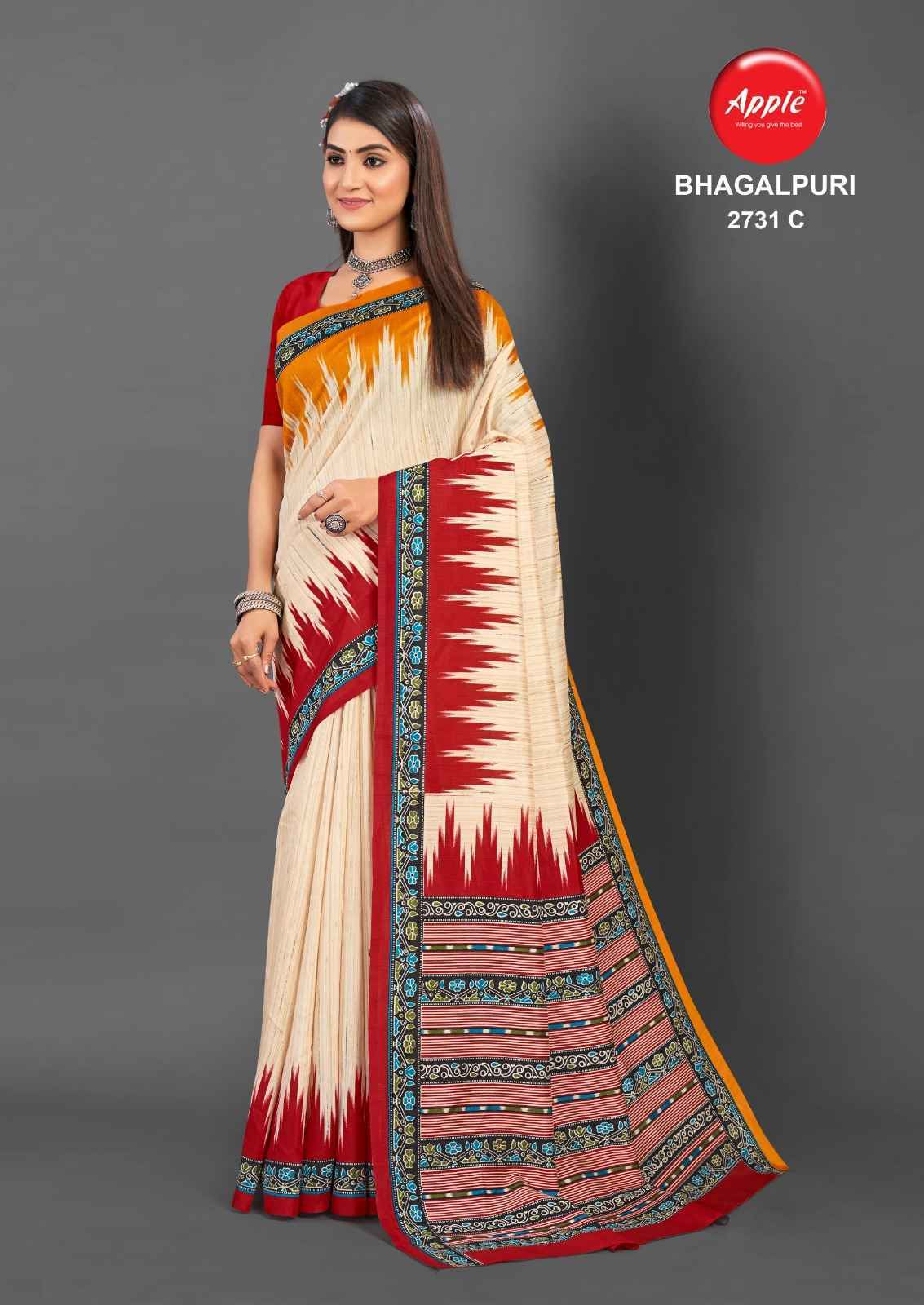 Apple Bhagalpuri Saree 4 Pc Catalog