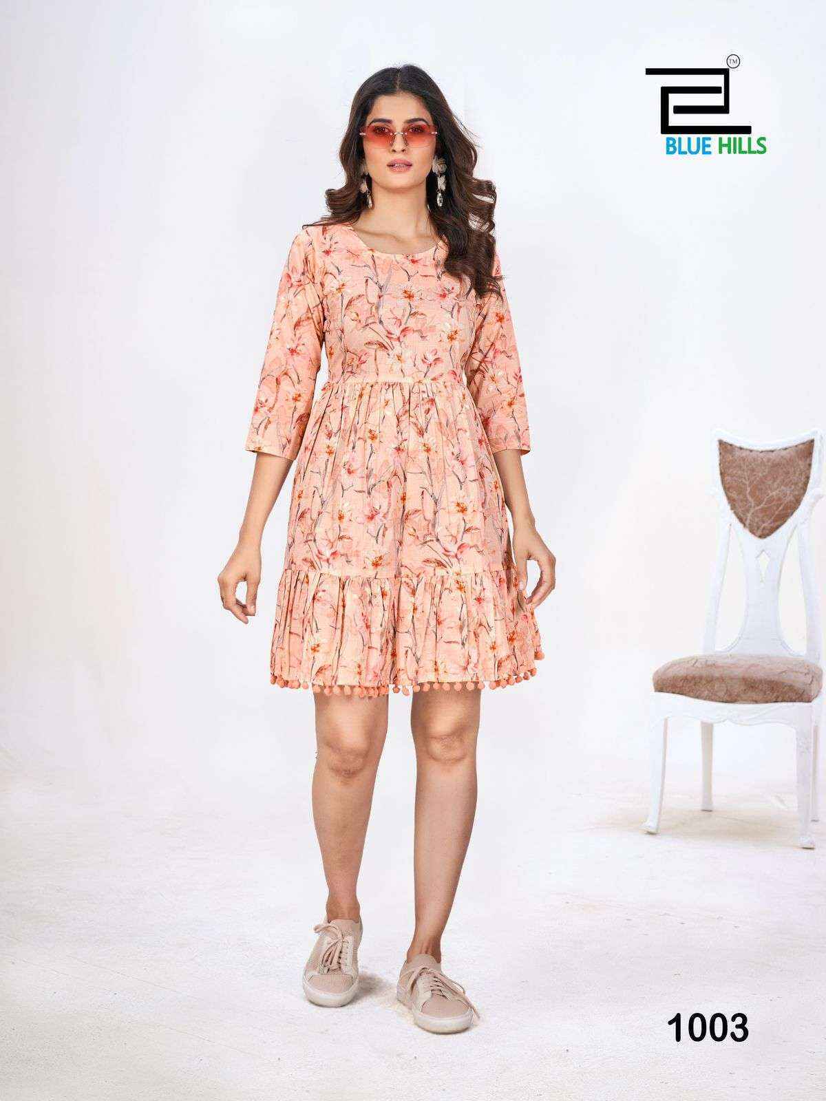Blue Hills Way To Beach Cotton Kurti Best Online Website For Kurtis