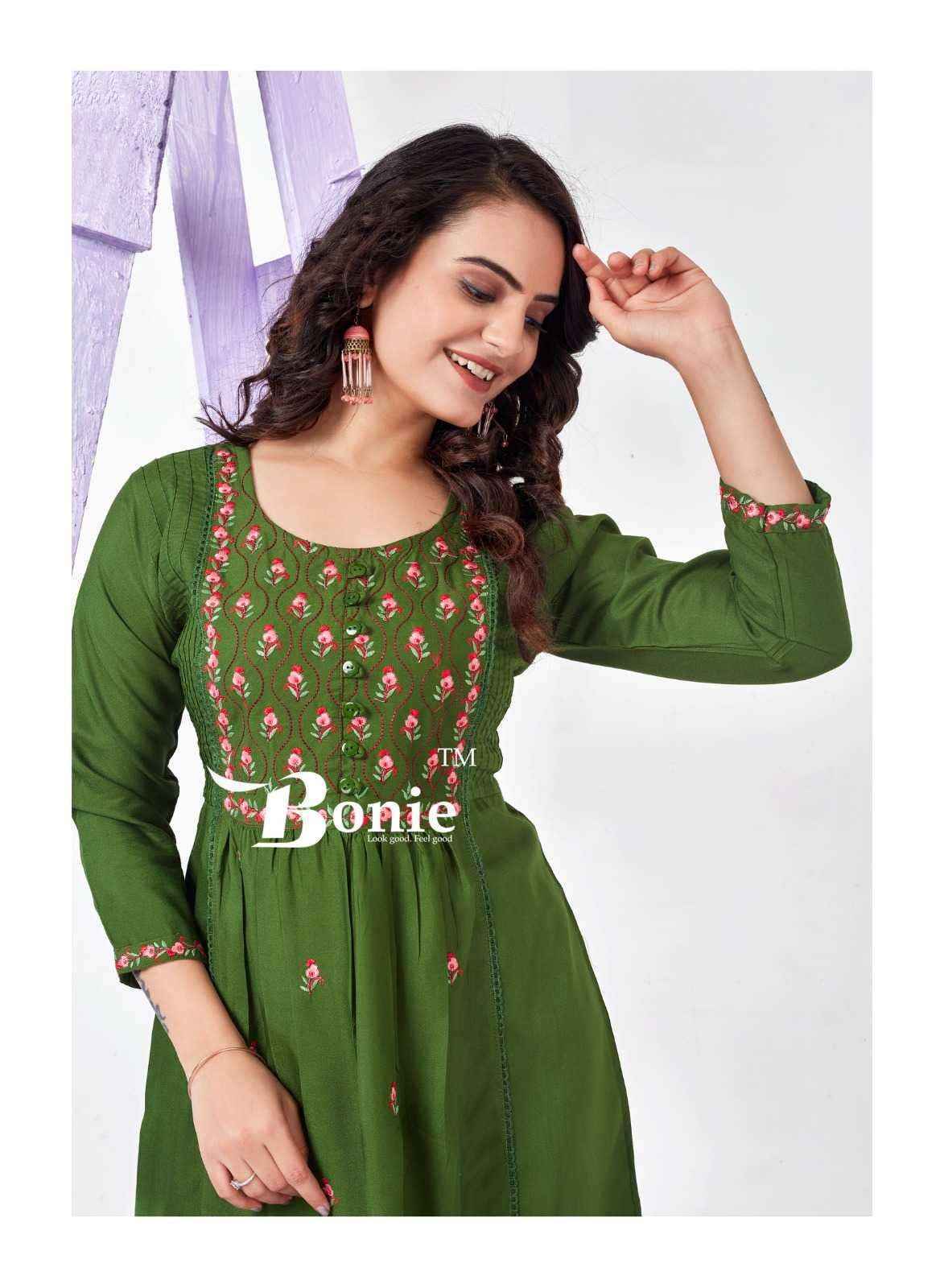 Bonie Adore Vol 4 Reyon Kurti 6 pcs Catalogue