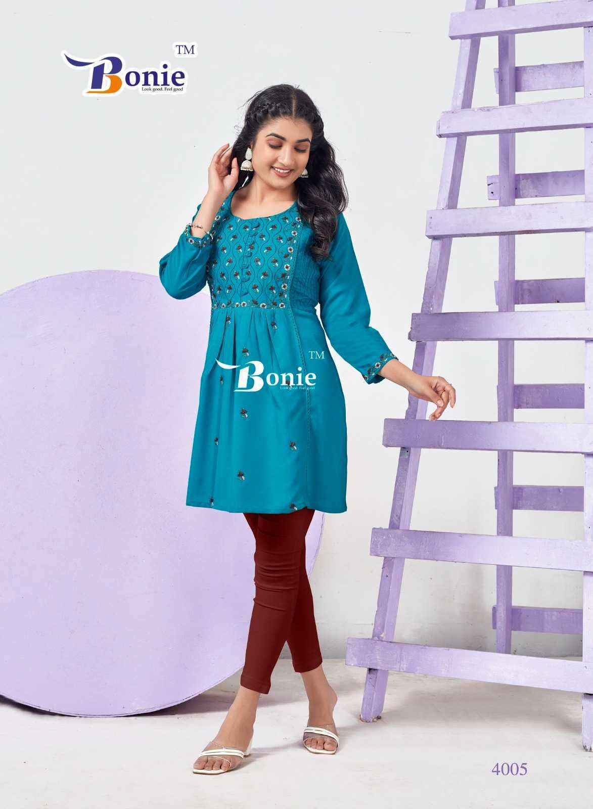 Bonie Adore Vol 4 Reyon Kurti 6 pcs Catalogue