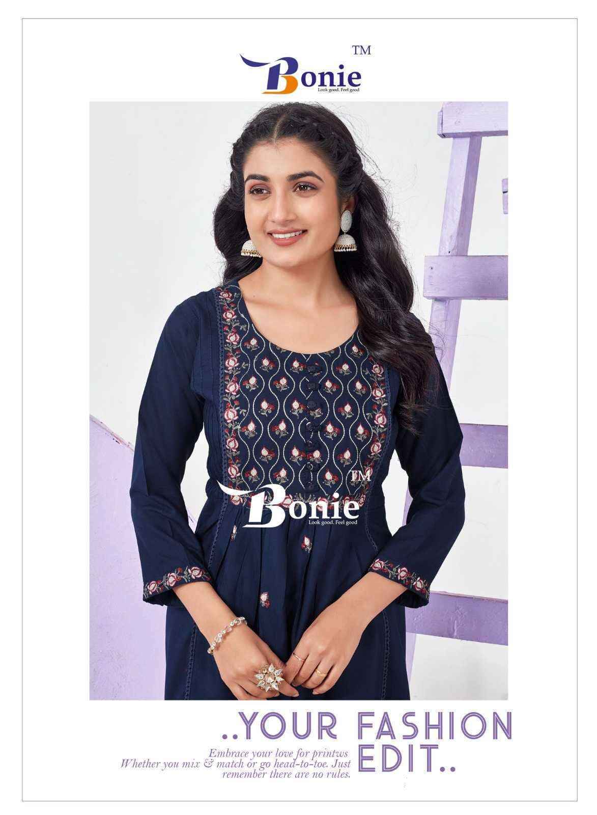 Bonie Adore Vol 4 Reyon Kurti 6 pcs Catalogue