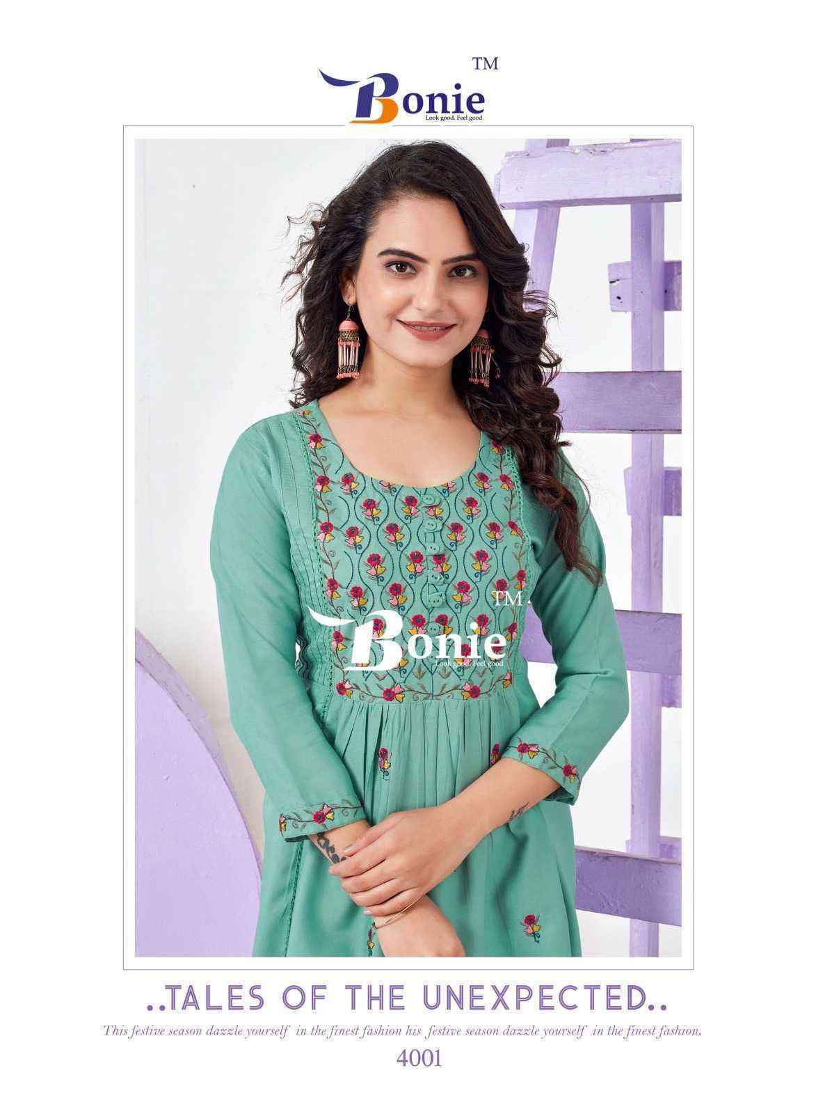 Bonie Adore Vol 4 Reyon Kurti 6 pcs Catalogue