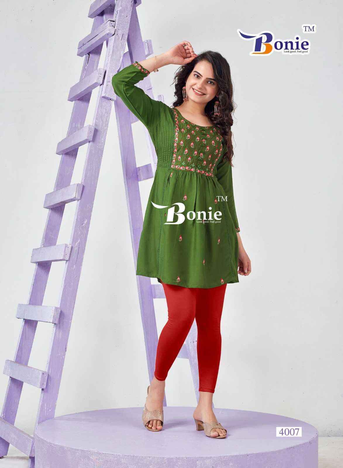 Bonie Adore Vol 4 Reyon Kurti 6 pcs Catalogue