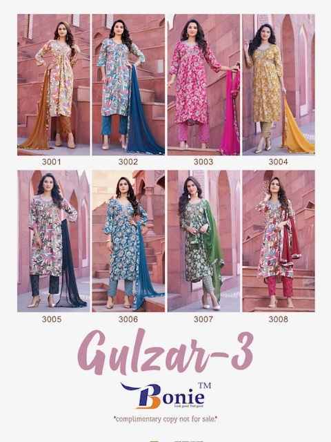 Bonie Gulzar Vol 3 Rayon Kurti Combo 8 pcs Catalogue