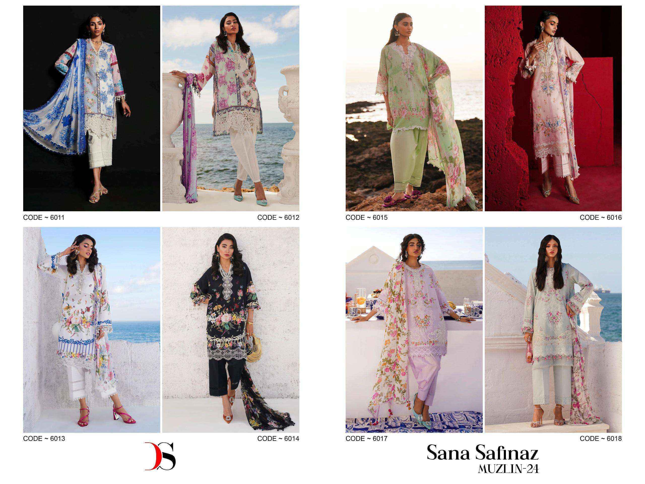 Deepsy Sana Safinaz Muzlin 24 Cotton Dress Material 8 pcs Catalogue