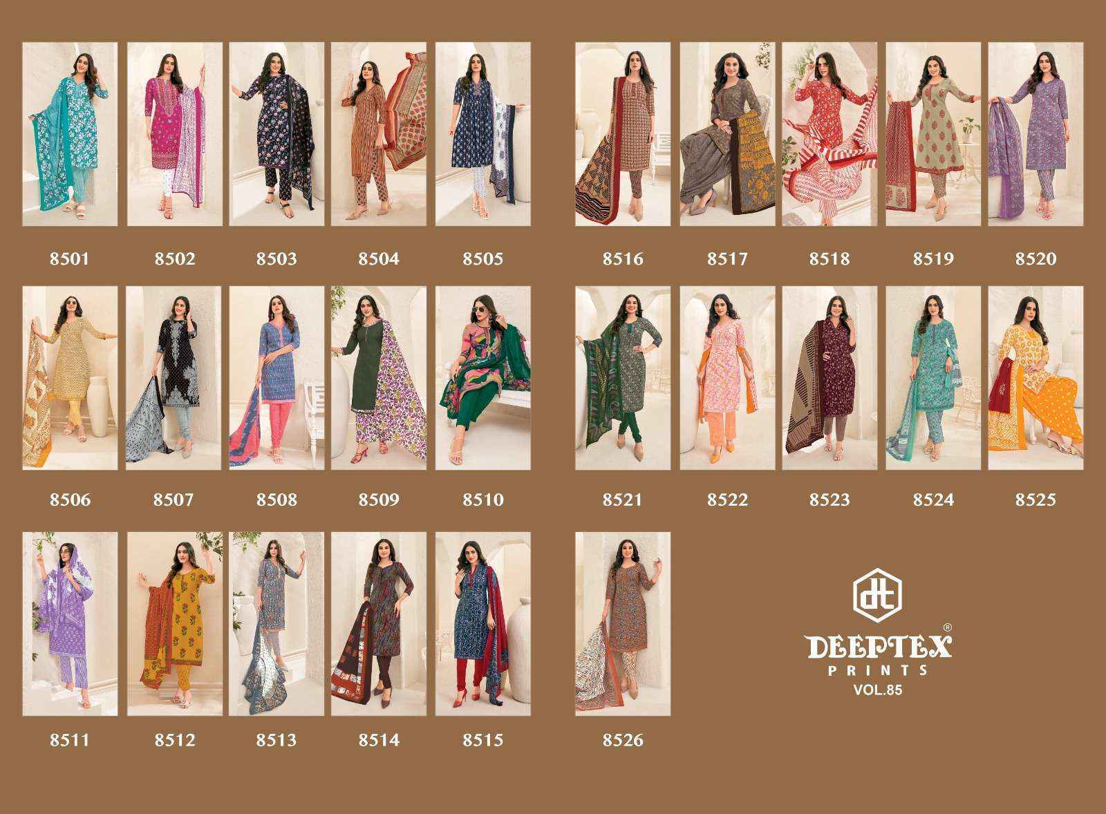 Deeptex Miss India Vol 85 Cotton Dress Material 26 pcs Catalogue