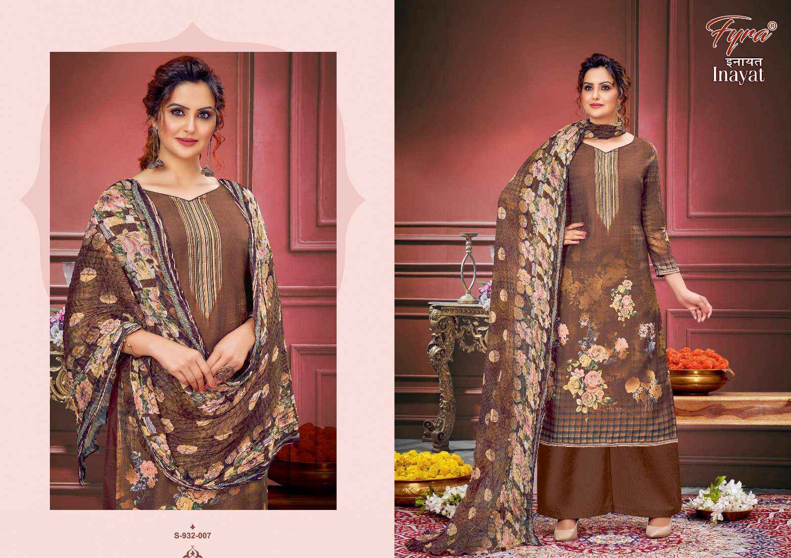 Fyra Designing Hub Inayat Muslin Dress Material 8 pcs Catalogue