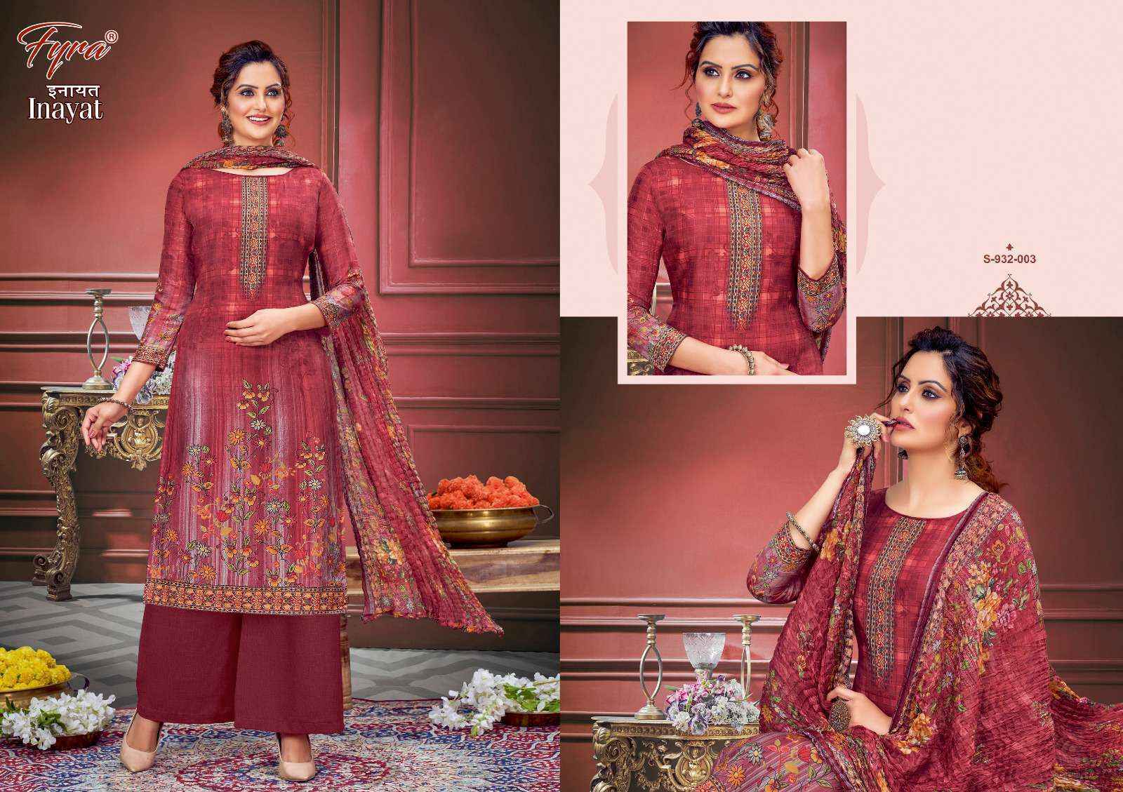 Fyra Designing Hub Inayat Muslin Dress Material 8 pcs Catalogue