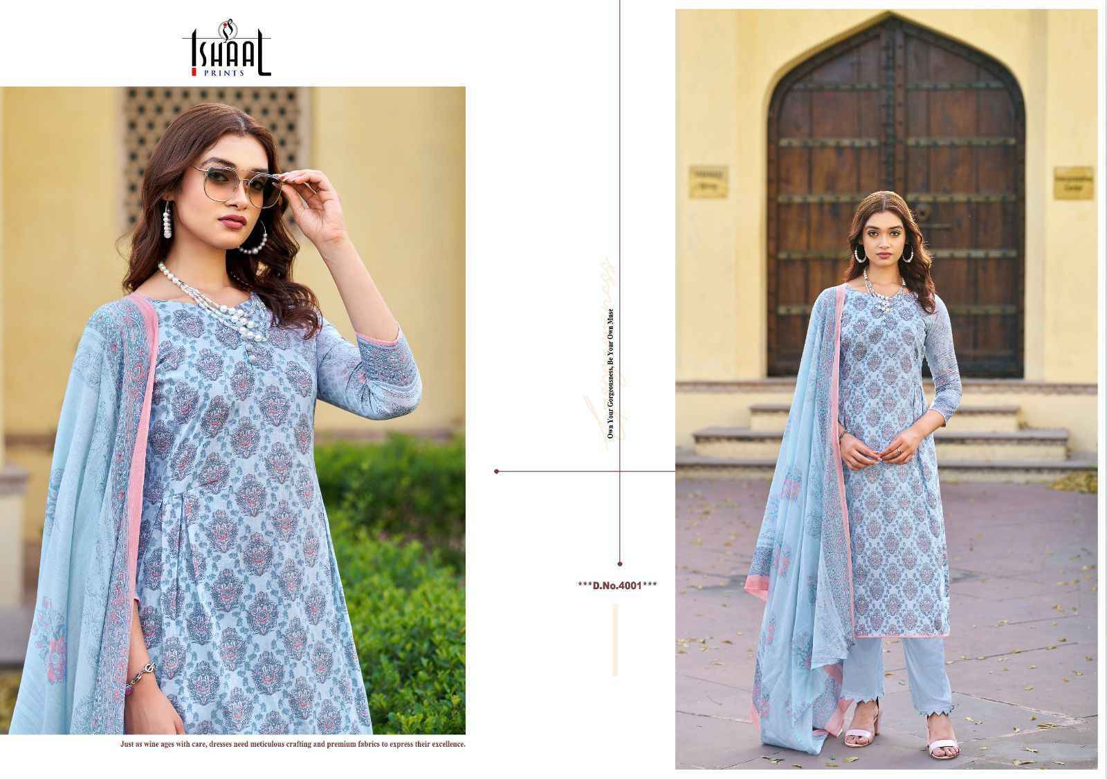 Ishaal Prints Kesariya Vol 4 Lawn Dress Material 8 pcs Catalogue
