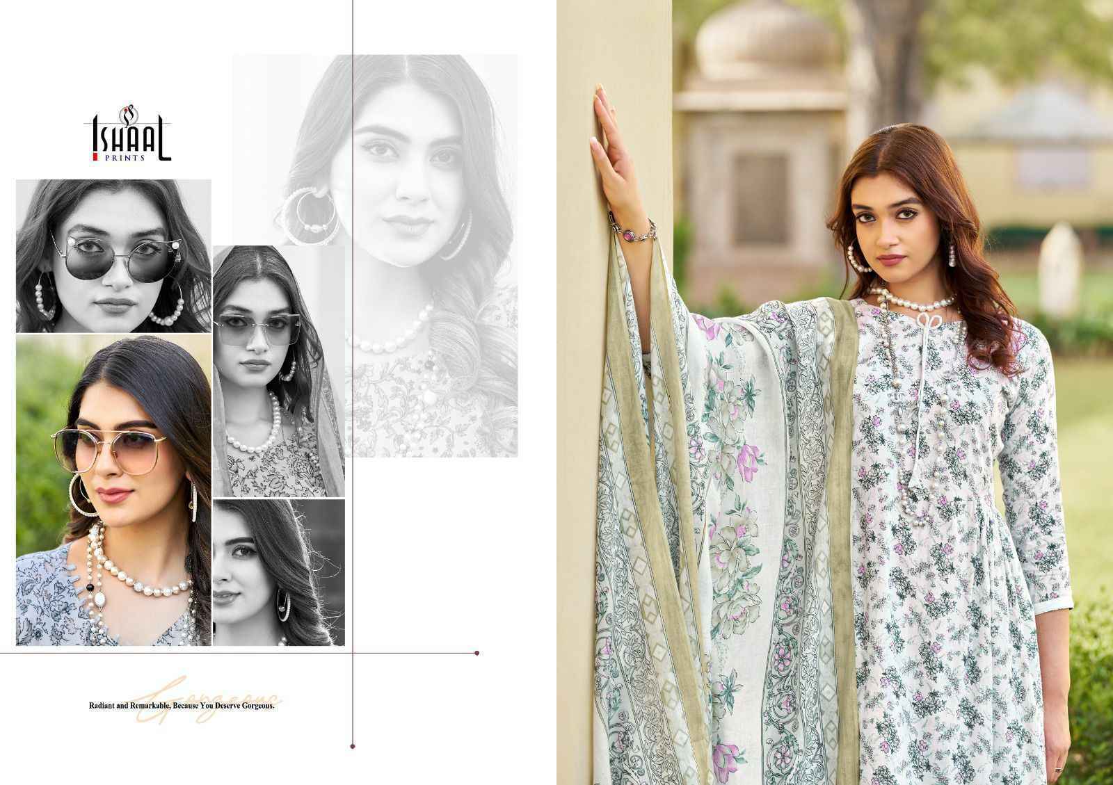 Ishaal Prints Kesariya Vol 4 Lawn Dress Material 8 pcs Catalogue