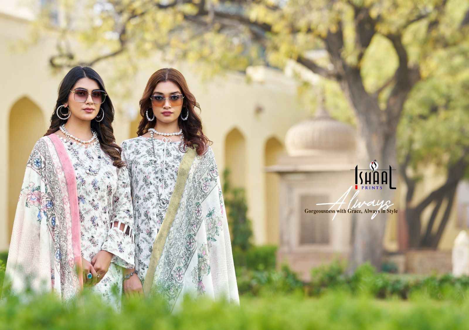 Ishaal Prints Kesariya Vol 4 Lawn Dress Material 8 pcs Catalogue