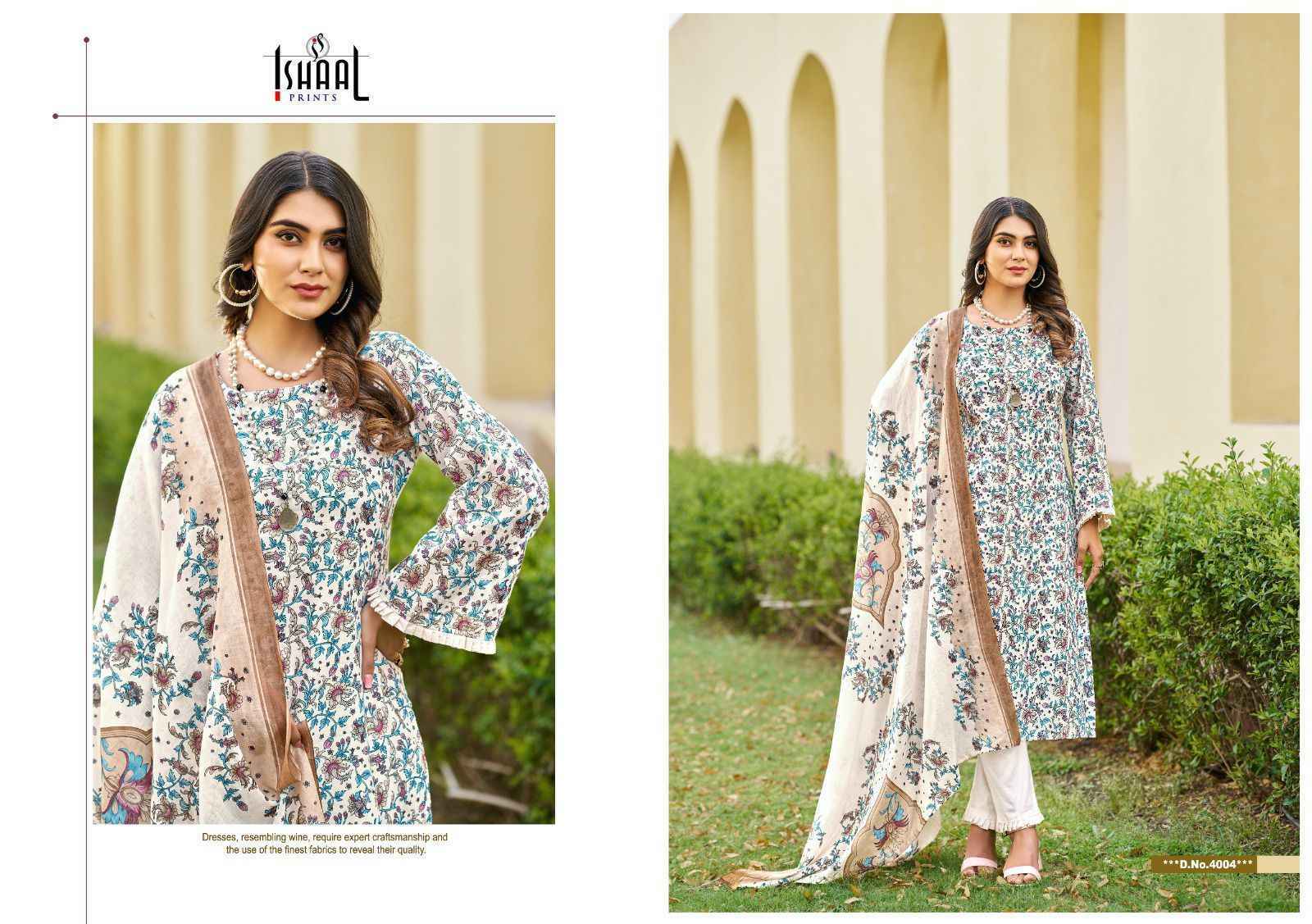 Ishaal Prints Kesariya Vol 4 Lawn Dress Material 8 pcs Catalogue