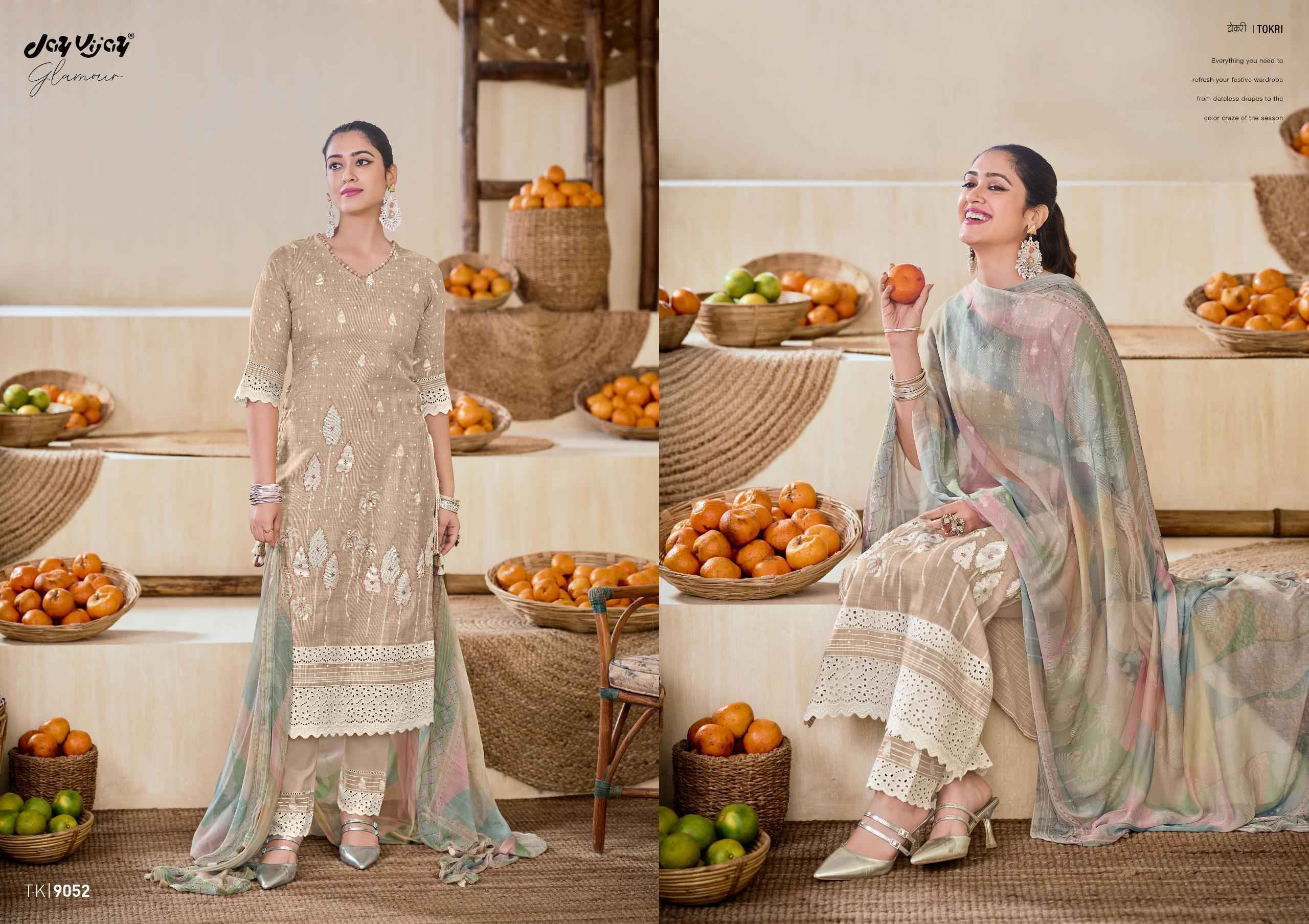 Jay Vijay Tokri South Cotton Dress Material 5 pcs Catalogue
