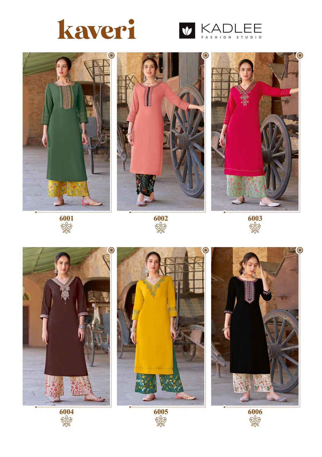 Kadlee Kaveri Rayon Kurti With Pant 6 Pc Catalouge