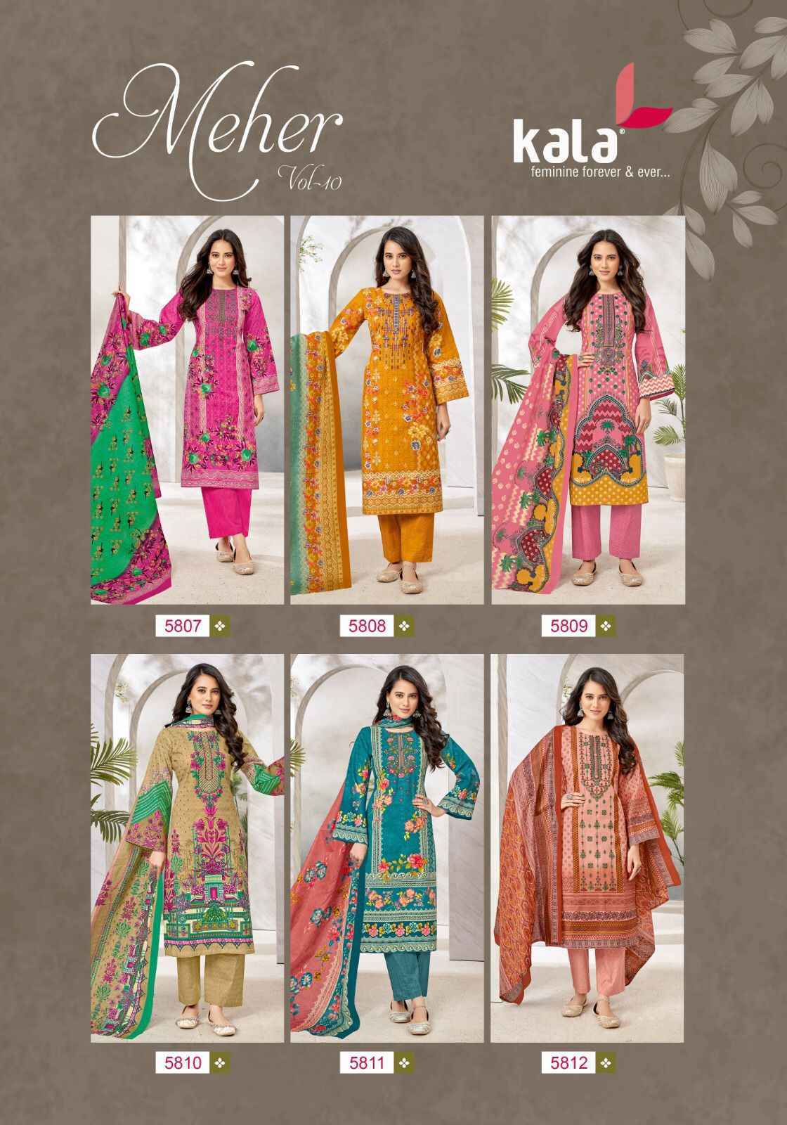 Kala Meher Vol-10 Cotton Dress Material 12 pcs Catalogue