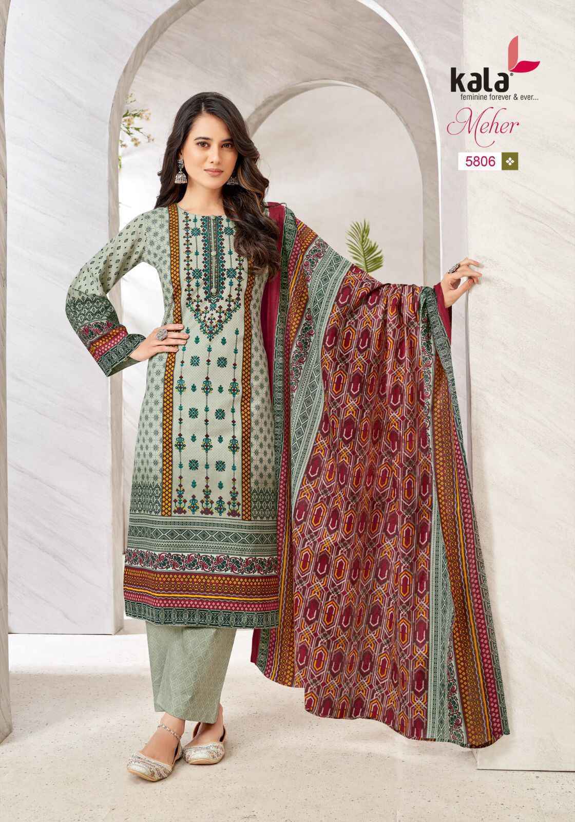 Kala Meher Vol-10 Cotton Dress Material 12 pcs Catalogue