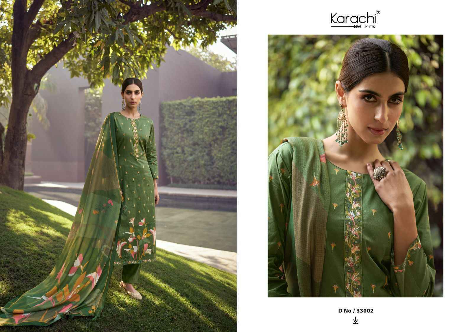 Kesar Karachi Kaira Lawn Cotton Dress Material 6 Pc Catalog